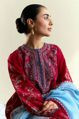 ZSJ LAWN EMBROIDERED 3PC SUIT