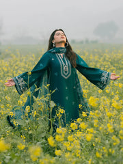 IZEL - 3PC LAWN EMBROIDERED SHIRT WITH MANAAR PRINTED DUPATTA AND TROUSER
