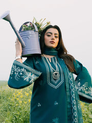 IZEL - 3PC LAWN EMBROIDERED SHIRT WITH MANAAR PRINTED DUPATTA AND TROUSER