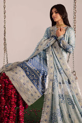Nureh-Embroidered Lawn 3pc Suit