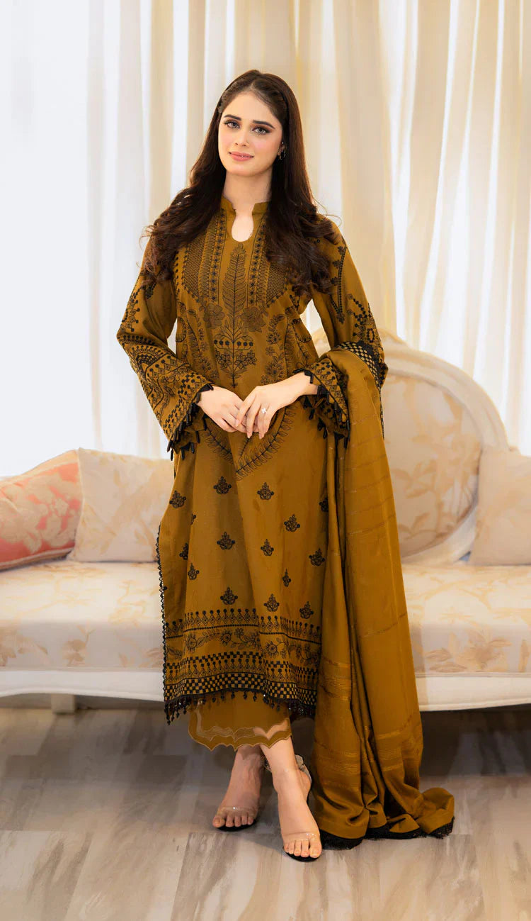 LIBAAS-3PC EMBROIDERED LAWN