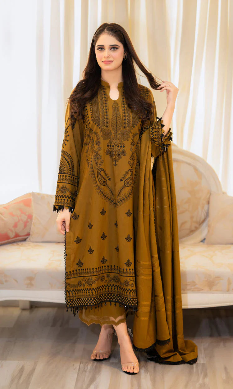 LIBAAS - 3PC Lawn Embroidered Suit -NE-A1001 - Noorelle Style
