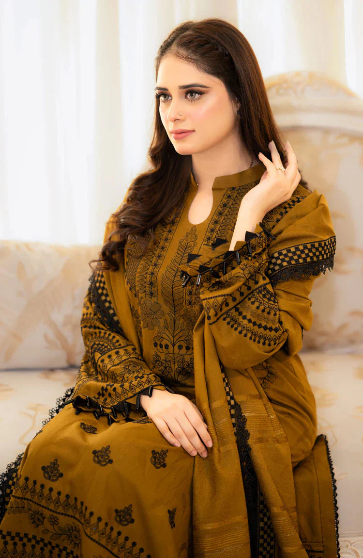 LIBAAS - 3PC Lawn Embroidered Suit -NE-A1001 - Noorelle Style