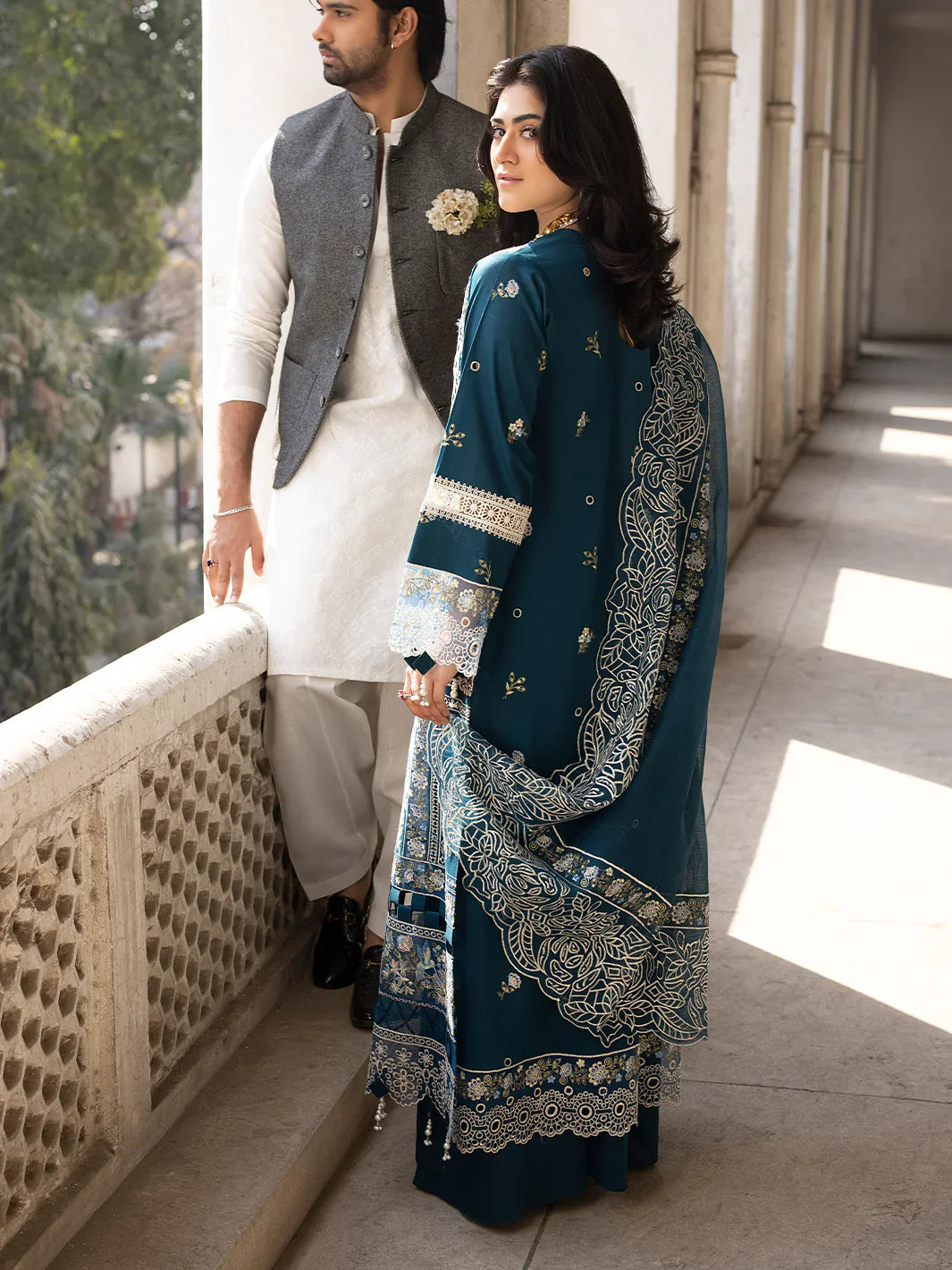 MAHNUR - 3PC Lawn Embroidered Suit -NE-A1046