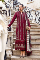 Maria B - 3PC Dhanak Embroidered Suit -NE-A1063