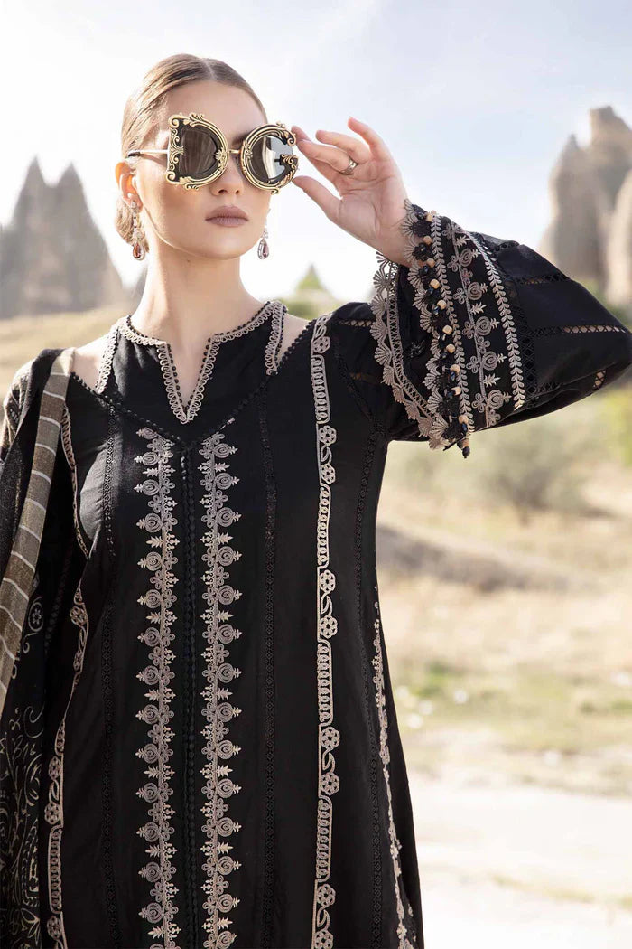 Maria B - 3PC Dhanak Embroidered Suit -NE-A1066