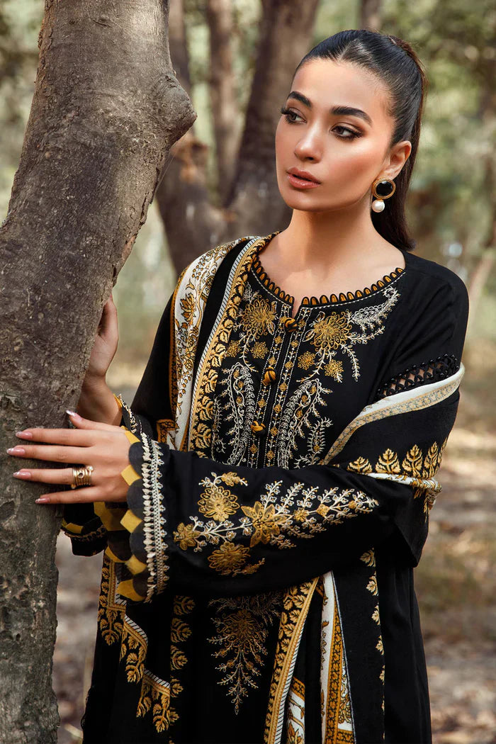 Maria B - 3PC Dhanak Embroidered Suit -NE-A1064